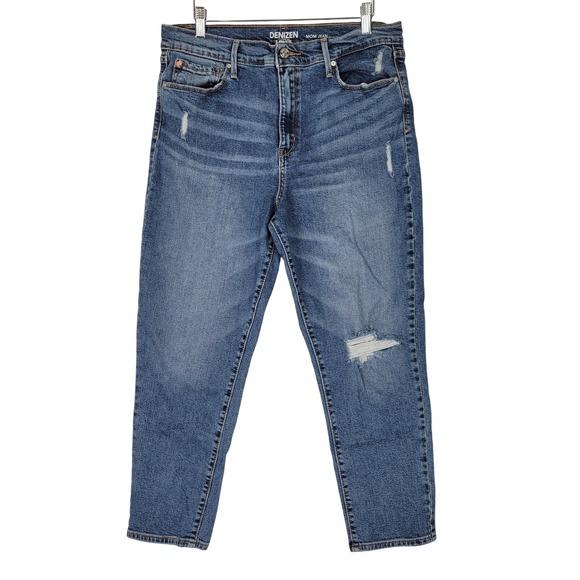 Denizen from Levi's Denim - DENIZEN from Levi's Mom Jean Distressed Medium Wash Blue Denim Size 31 x 25